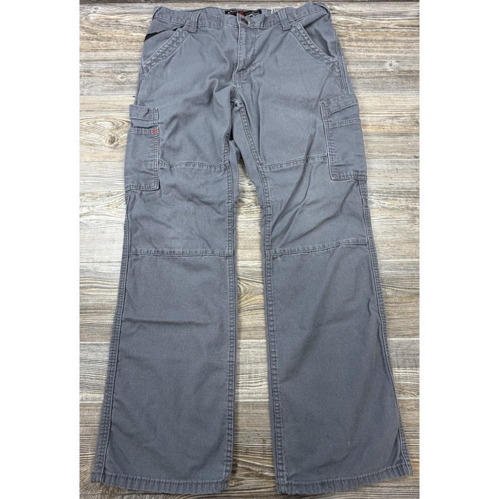 Ariat FR M5 Straight Leg Men's Work Pants Canvas Gray 34/32 FITS 34/31